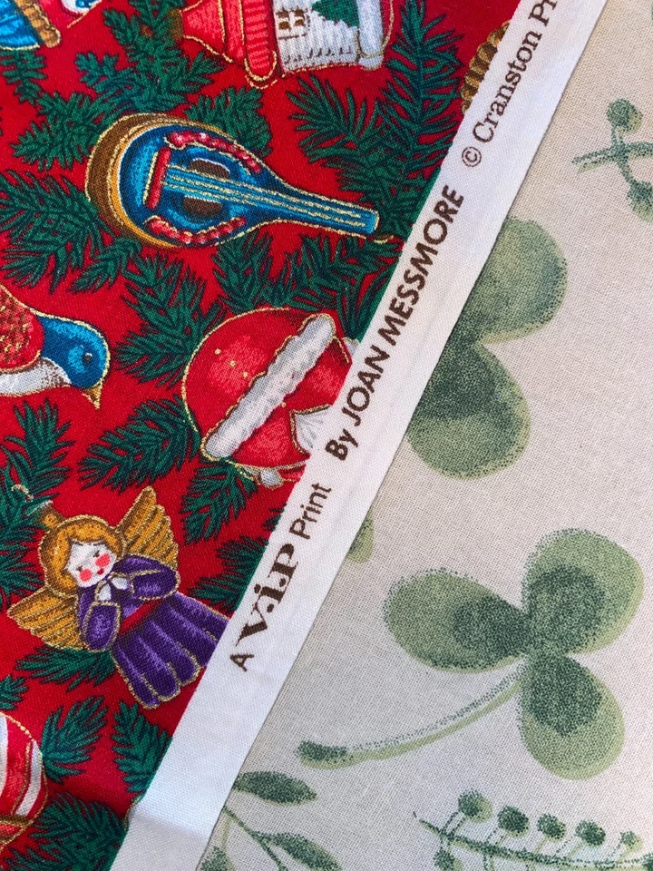 1/2 Yarda ADORNOS NAVIDEÑOS 100% Tela Algodón 18" X 44" NUEVO 7.5 Navidad Foto 4 de 4