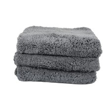 Universal Microfiber Towels 600GSM Edgeless Design 16" x 16" 3-Pack Grey