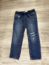 Old Navy boys' jeans, size 3T, navy blue, ripped at one knee