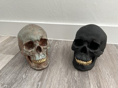 Hand Painted Plaster Skulls Decorative