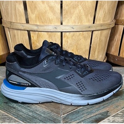 Diadora Mythos 3 Blushield Gray Black Blue Comfort Running Shoes Womens Size 8.5