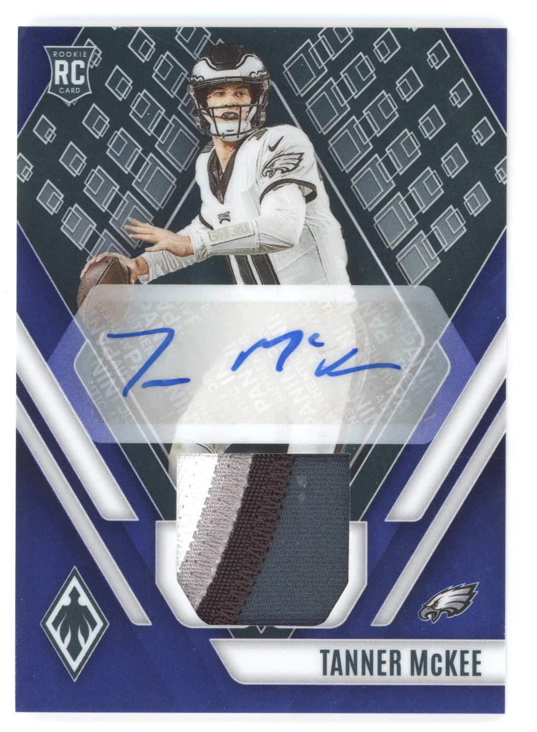 2023 Panini Phoenix Rookie Jersey Autograph Tanner McKee #RAJ-TM Blue 15/50 RC