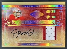 2007 National Treasures Joe Montana Super Bowl Material Jersey Auto #/19