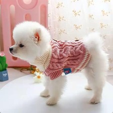 Knitted Dog Sweater for Small Dogs Cats Thick Warm Puppy Clothes Turtleneck
