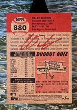 2025 Topps Living Set # 880💥CALEB DURBIN💥 BLACK BIO TEXT Short Print  /10