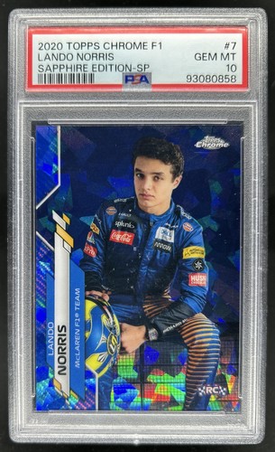 2020 Topps Chrome Sapphire F1 Lando Norris Rookie RC VAR #7b PSA 10 GEM MINT
