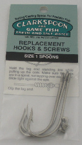 Clarkspoon HS-1RBM Spoon Replacement Hooks 5/0 Hooks And Screws