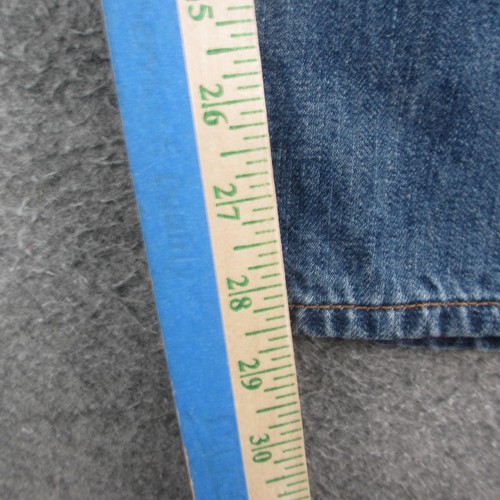 Eddie Bauer Jeans Womens 14 Petite Blue Plaid Flannel Lined Straight Leg Warm - Picture 5 of 11