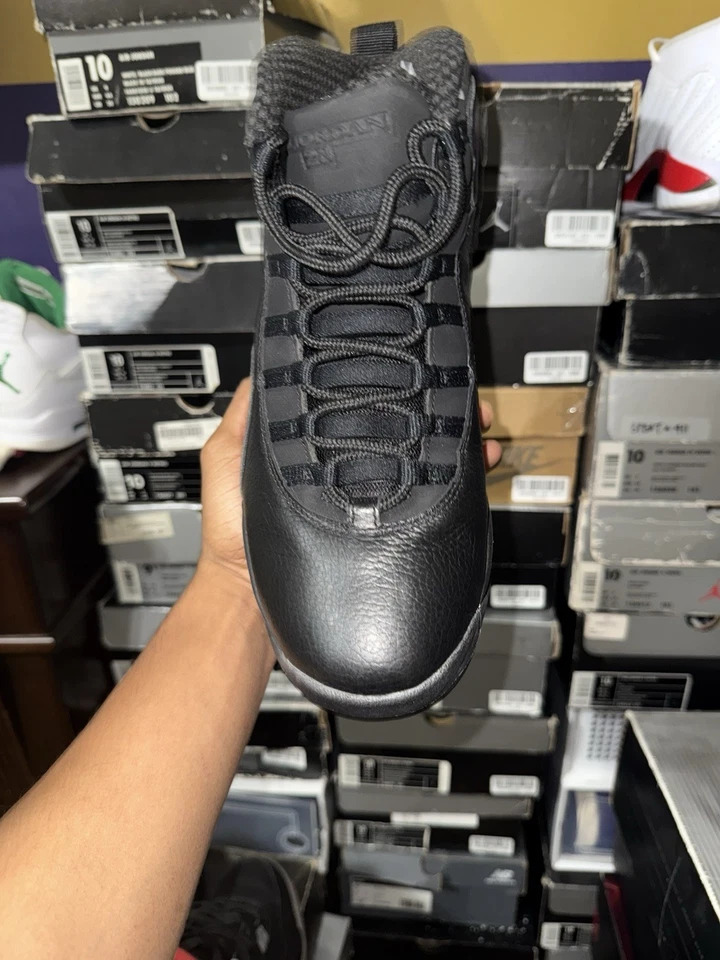 Raro (2005) Jordan 10 Blackout Talla 10 1X USADO Foto 3 de 4