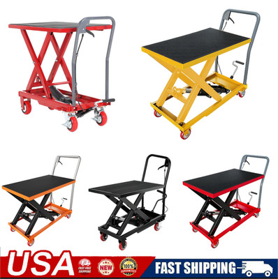  28.5/32'' Lifting Hydraulic Lift Table Cart Single Scissor Table 330/500/1100LB