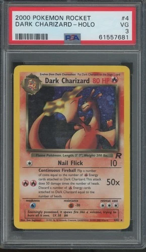 2000 Pokemon Rocket Holo #4 Dark Charizard PSA 4