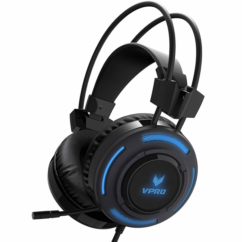RAPOO Over-Ear Gaming Headset With Mic RGB LED PC Laptop 3.5mm Wired Headphones