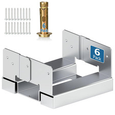 4x4 Galvanized Post Base for Concrete, 6 Pack Post Deck Base Anchor for 3.5x3.5