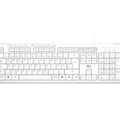Rii Kabelgebundene PC Tastatur 105 Tasten USB Weiß Ergonomisch  für Business ...