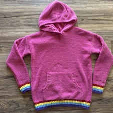  NEW Hanna Andersson Rainbow Marshmallow Pullover Hoodie Girls US 12 Pink