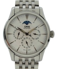 Oris 40mm Men's Artelier Day Date Calendar Moonphase Automatic Watch Ref: 7703