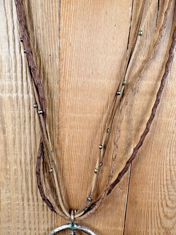 Collar SILPADA "Doble Halo" Howlita Turquesa Bronce Plata Esterlina--PV25.04 Foto 3 de 4