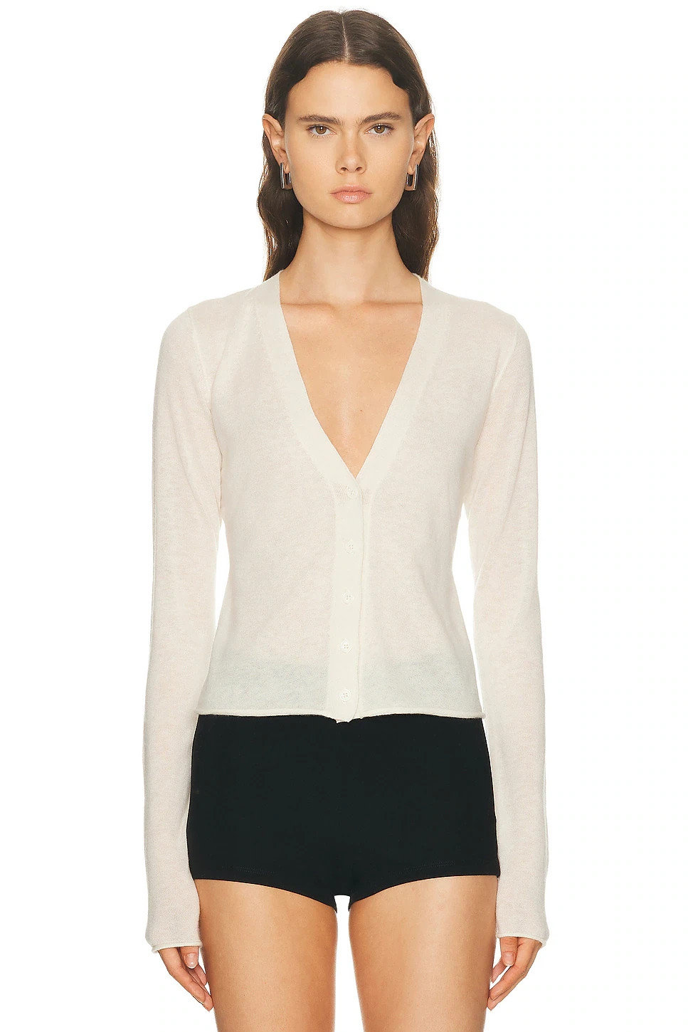 SKIMS Sheer Cashmere Cardigan in Egret Ivory XXS NWOT $198