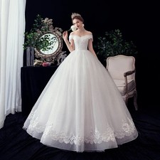 Wedding Dresses Off the Shoulder Applique Beads Sequin Bling Lace up Princess