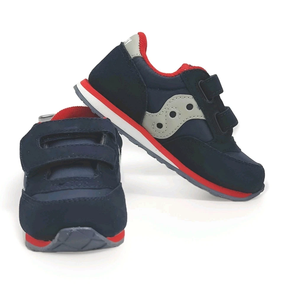 Saucony Jazz Niño Pequeño Niño Talla 6.5 Gancho Lazo Tenis Azul Marino y Rojo Estilo Retro Zapato Foto 3 de 4