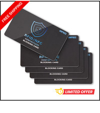 RFID Blocking Card   NFC Contactless Credit Debit Card Protector 5 Pack 