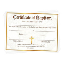 YHNTGB 50Pcs Baptism Certificates for Church Blank Baby Dedication Award for Sho