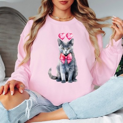 My Heart Belongs To My Damen Sweatshirt Valentinstag Katzenliebhaber Geschenk für sie