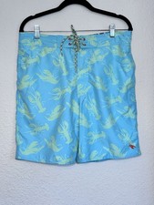Ted Baker Men s SZ 3 Lobster Print Swim Trunks Board Shorts Drawstring Lined