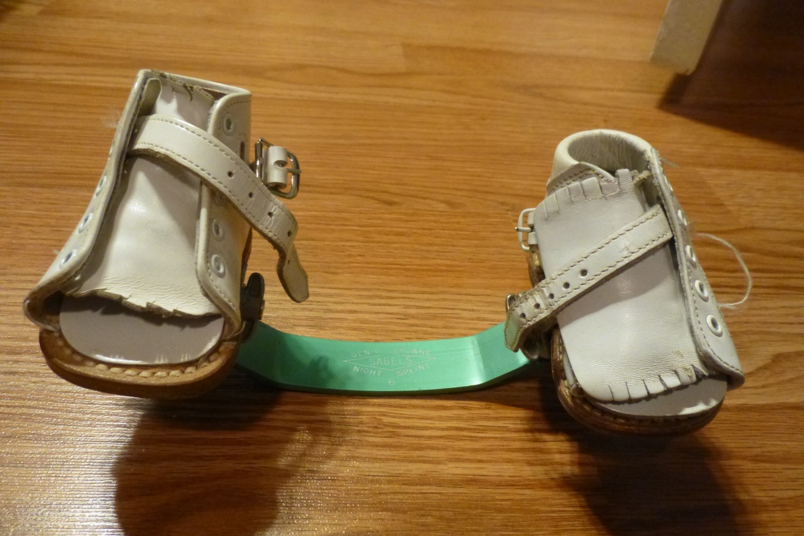 Medical Vintage Orthopedic Corrective Bar Night Splint Baby Shoes