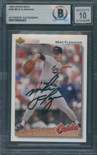 1992 Upper Deck #380 Mike Flanagan Beckett Authentic Signed Auto 10 *3453