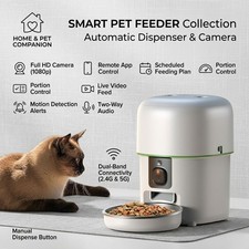 Automatic Pet Feeder with Camera WiFi Cat Dog Food Kibble Dispenser 1080P
