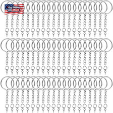 Audab 360Pcs Keychain Bulk, 120Pcs Keychain Rings with Chain and Open Jump Ring