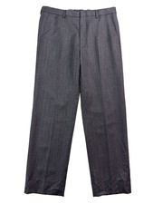 vtg Versace Italy 52 US 36x31 Charcoal Herringbone Stripe Dress Suit Pants Wool