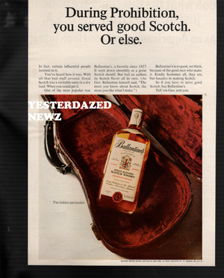 1967 Print ad for Ballantines Finest Blended Scotch Whiskey