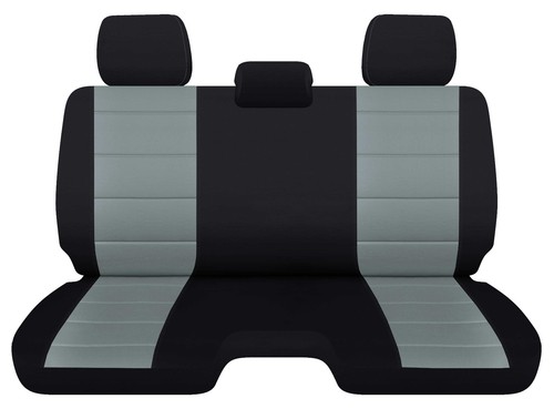 Truck bench seat covers 2Tone black-charcoal fits 05-15Toyota Tacoma bench w/3HR - Foto 14 di 16