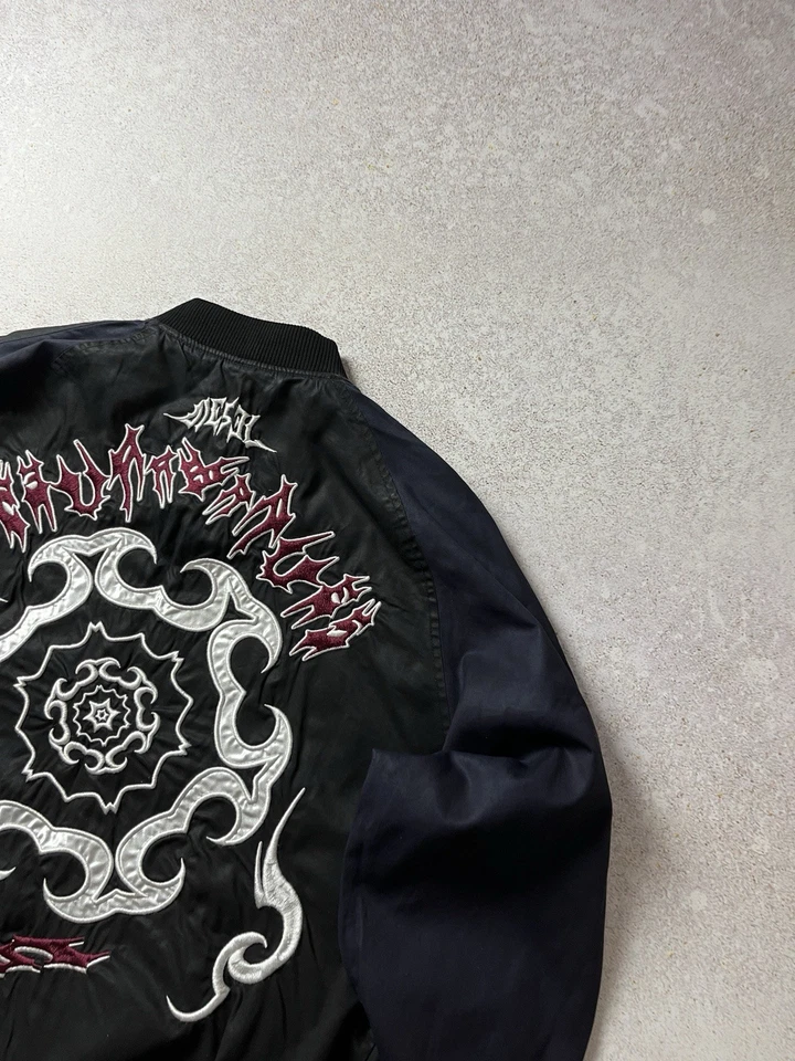 NWT DIESEL MEN'S D-IVORY-SP BLACK REVERSIBLE BOMBER JACKET IN TENCEL JACKET - Image 2 of 4