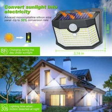 6-Pack 120 LED Outdoor Solar Lights w/ Motion Sensor, 3 Modes, IP65 Waterproof