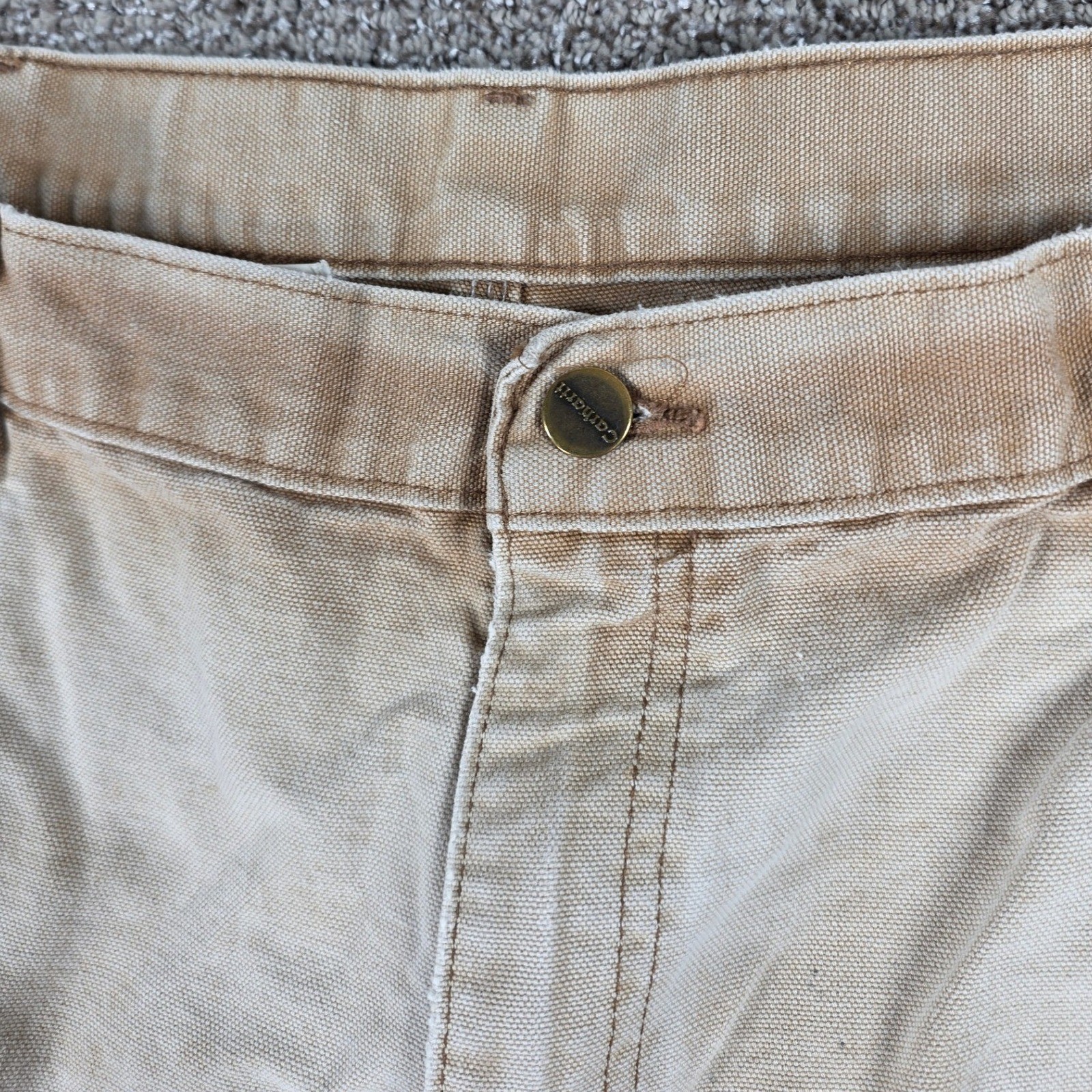 Carhartt B136 BRN Brown Double Knee Pants Distressed Faded Thrashed 36x29 thumbnail 7