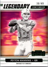 2021 Panini Contenders Draft #13 Peyton Manning Legendary Contenders Green #/49