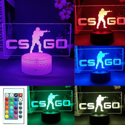 Tischlichter CS GO LED 3D Game LOGO Nachtlampen USB Gaming Room Dekor Geschenk