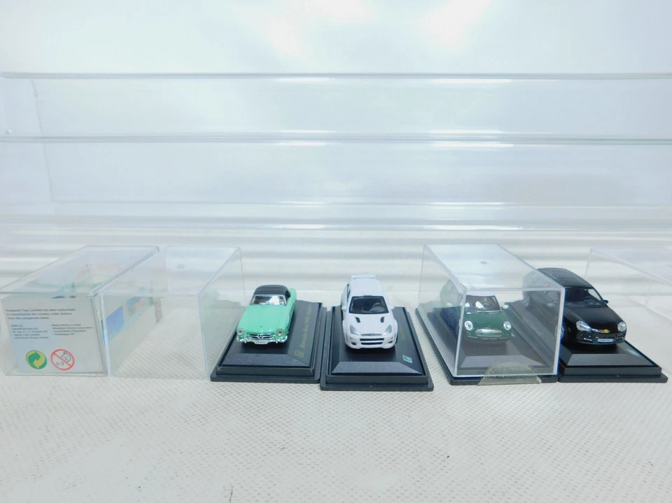 4x Hongwell 1:72 Auto : Ford Focus + Porsche + MB+ Mini Cooper,Mint + Box - Immagine 3 di 4