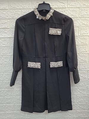 New Tuckernuck Long Sleeve Embellished Hoyt Black Dress Size Small | eBay