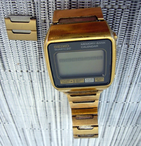 Japan Vintage Gold Seiko Memory-Bank Calendar 894183 As Is For Parts Or Repair