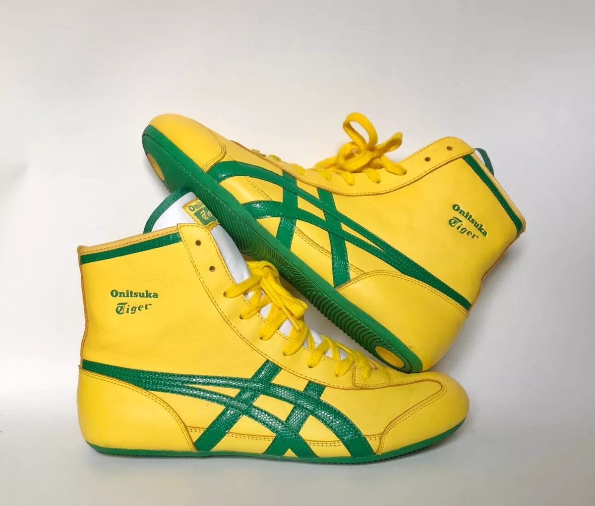 Onitsuka Tiger 81 Wrestling Shoes 9 (2010) Yellow Green Leather ASICS Rare | eBay