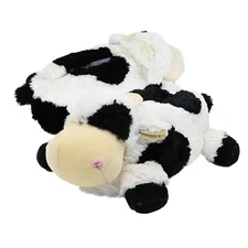 Fuzzy Cow Slippers for Women and Men, Novelty Indoor Animal Slippers for Adult