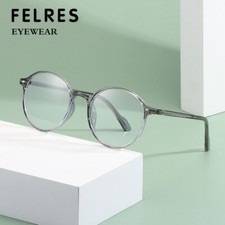 Unisex TR90 Round Blue Light Blocking Eyeglasses Fashion Full Frame Glasses New