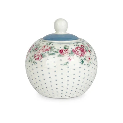Sucrier En Porcelaine Isabelle Rose Julia Shabby Chic Rond Avec Fleurs 5066 - Photo 1/3
