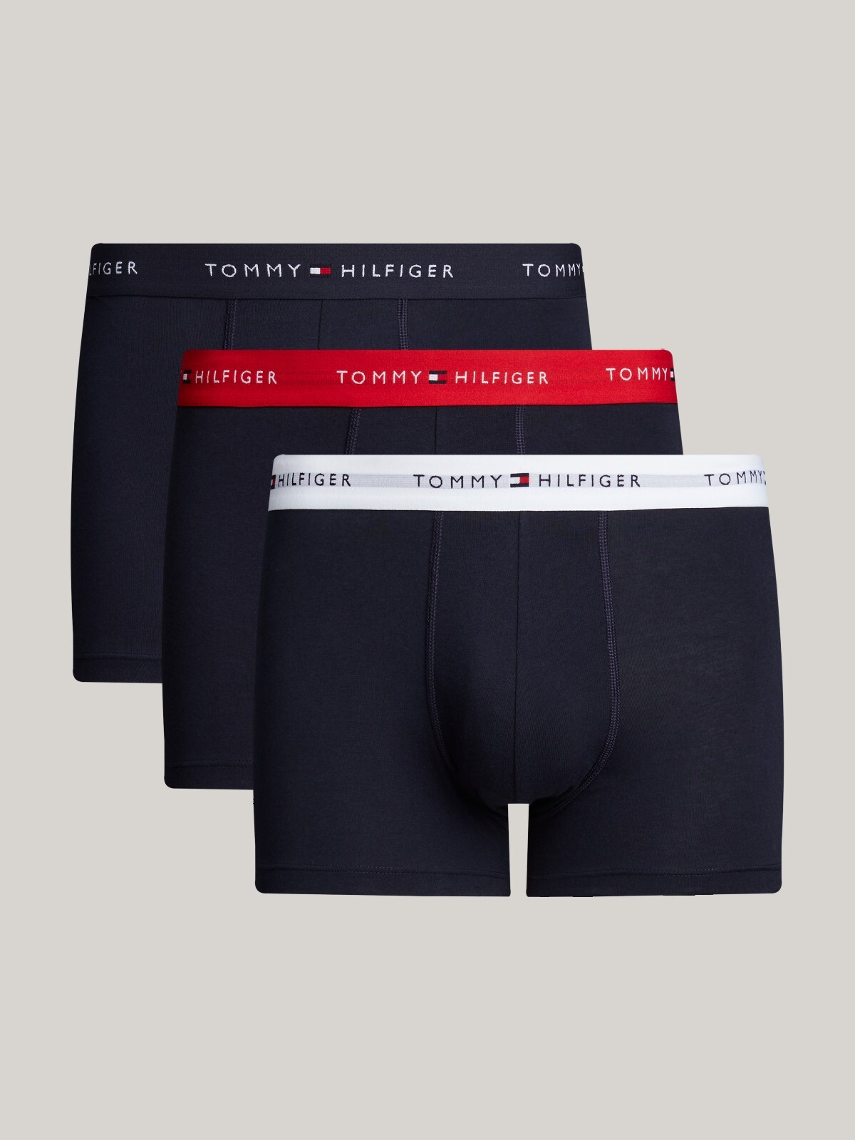 Tommy Hilfiger Signature Cotton Essentials Trunk 3-Pack Red White Navy Size M