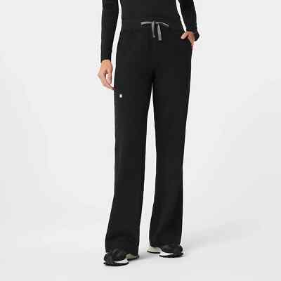 Figs Women High Wasted Isabel Wide Leg Scrub Black (XS-L)