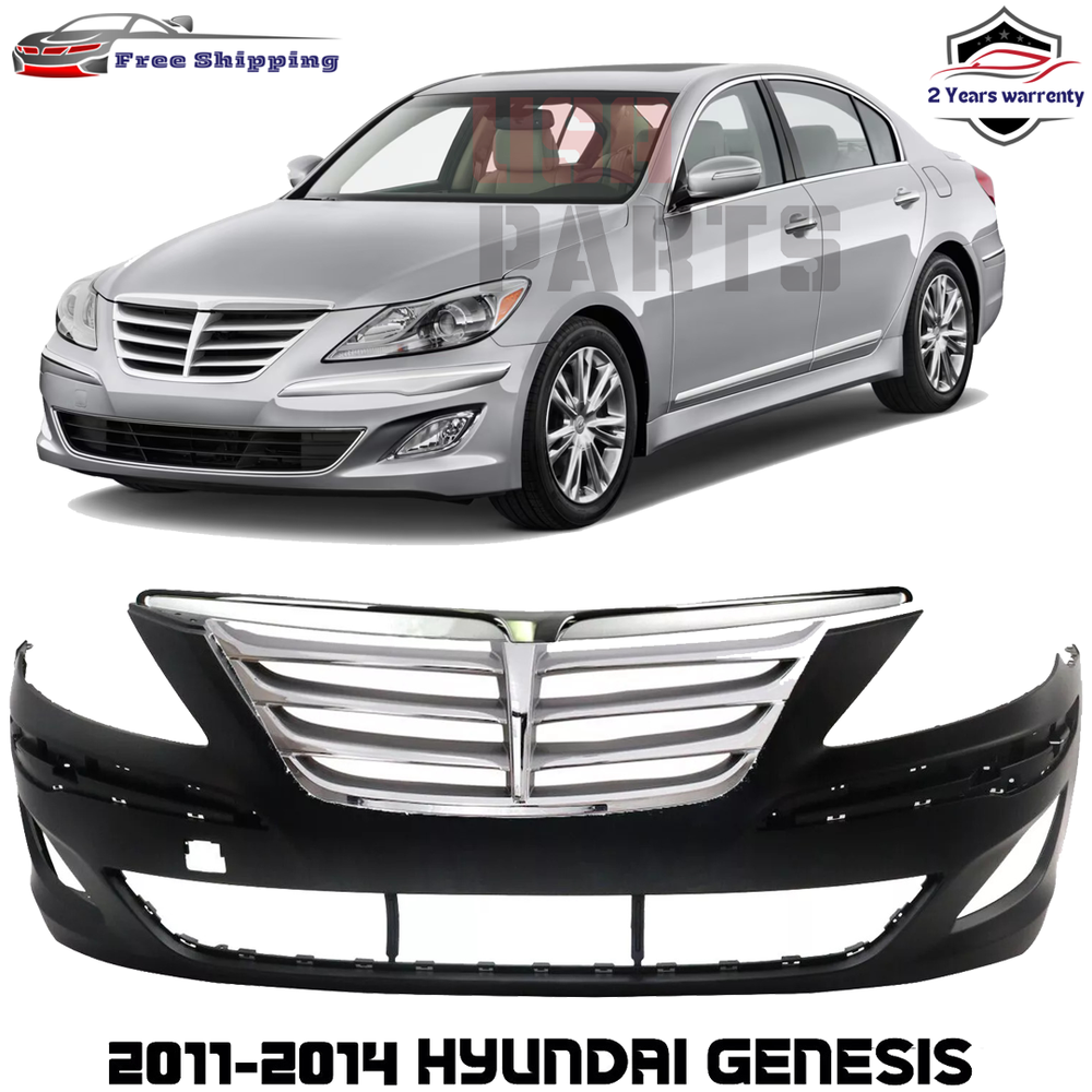 2011-2014 Hyundai Genesis Front Bumper Cover Fascia with Grille Assembly